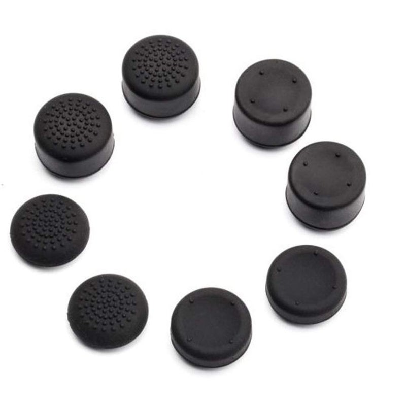Rowsmau 8 Pcs Heightened Soft Silicone Anti-Slip Analog Joystick Thumb Grip Stick Cap Cover Case Skin Skid Heighten for PlayStation 4 PS4 PS3 Xbox Controller (Black) - Image 3